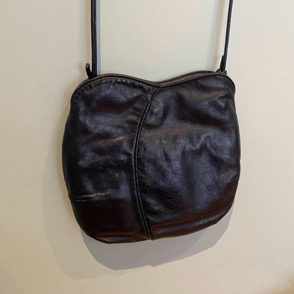 Vintage Navy Leather Tulip Purse